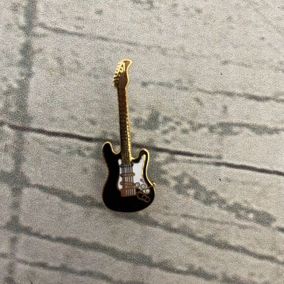 Other Other - Albert Elovitz Black White Guitar Lapel Pin (76)